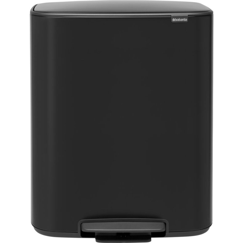 Pedalspand, Brabantia Bo, sort mat, 2-rums, 2x30 l, plast inderspand, og soft close l�g