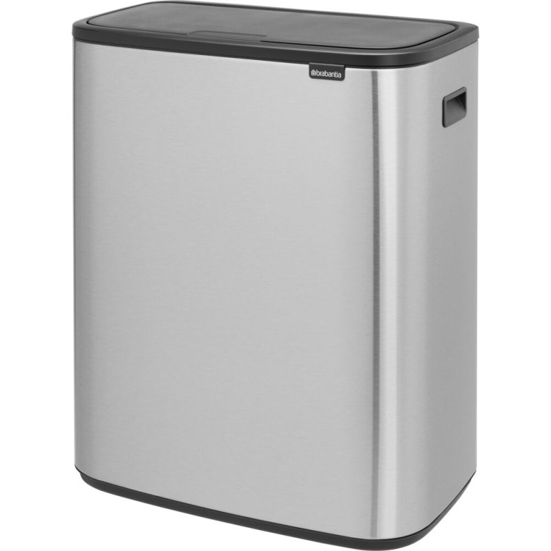 Affaldsspand, Brabantia Bo Touch Bin, st�l mat, rustfrit st�l, 2-rums, 2x30 l, plast inderspand, soft close l�g og fingeraftryksfri