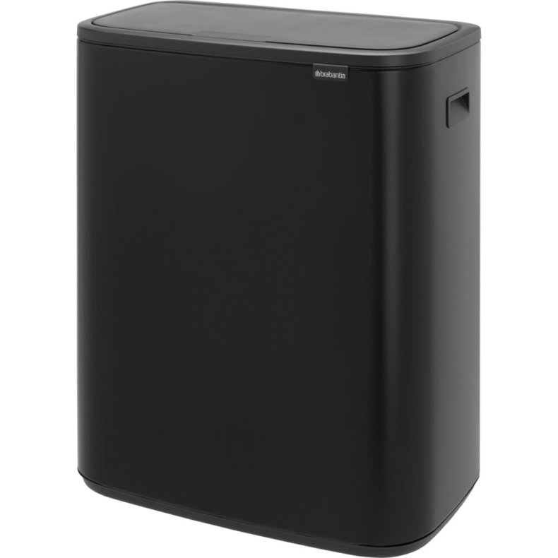 Affaldsspand, Brabantia Bo Touch Bin, sort mat, st�l, 60 l, plast inderspand, og soft close l�g