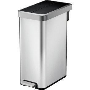 Pedalspand, EKO Ecofly II, st�l mat, rustfrit st�l, 45 l, plast inderspand, soft close, fingeraftryksfri