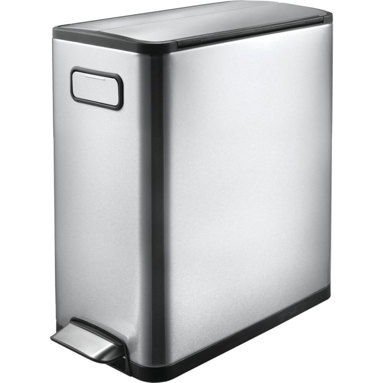 Pedalspand, EKO Ecofly, st�l mat, rustfrit st�l, 20 l, plast inderspand, soft close, fingeraftryksfri