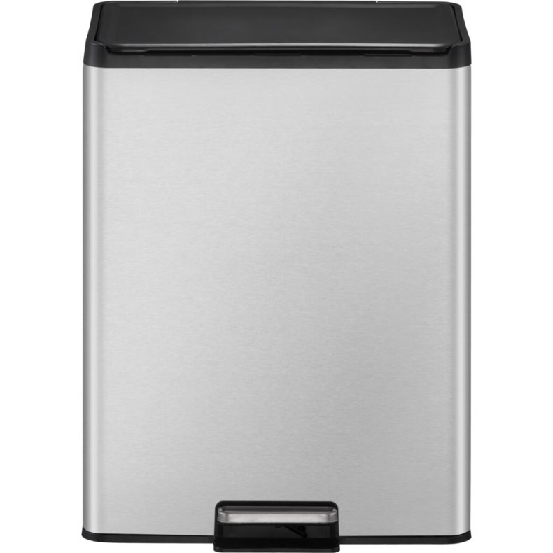 Pedalspand, EKO Essential, st�l mat, rustfrit st�l, 2-rums, 2x20 l, med plast inderspand og soft close, fingeraftryksfri