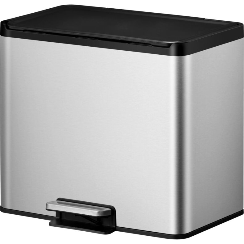 Pedalspand, EKO Essential, st�l mat, rustfrit st�l, 2-rums, 20+9 l, plast inderspande, soft close, fingeraftryksfri