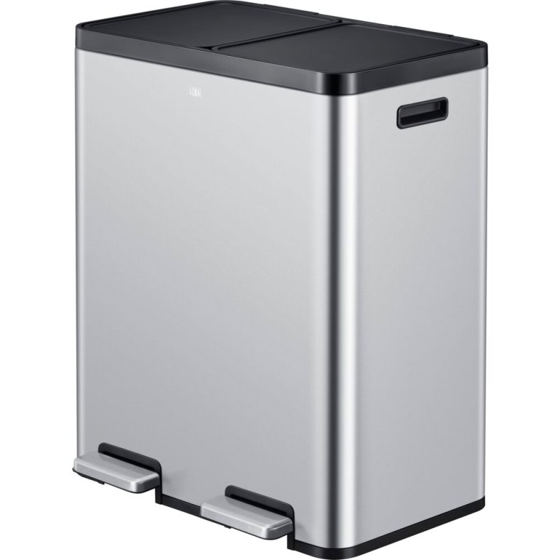 Pedalspand, EKO Essential, st�l mat, rustfrit st�l, 2-rums, 2x30 l, plast inderspand, soft close, fingeraftryksfri