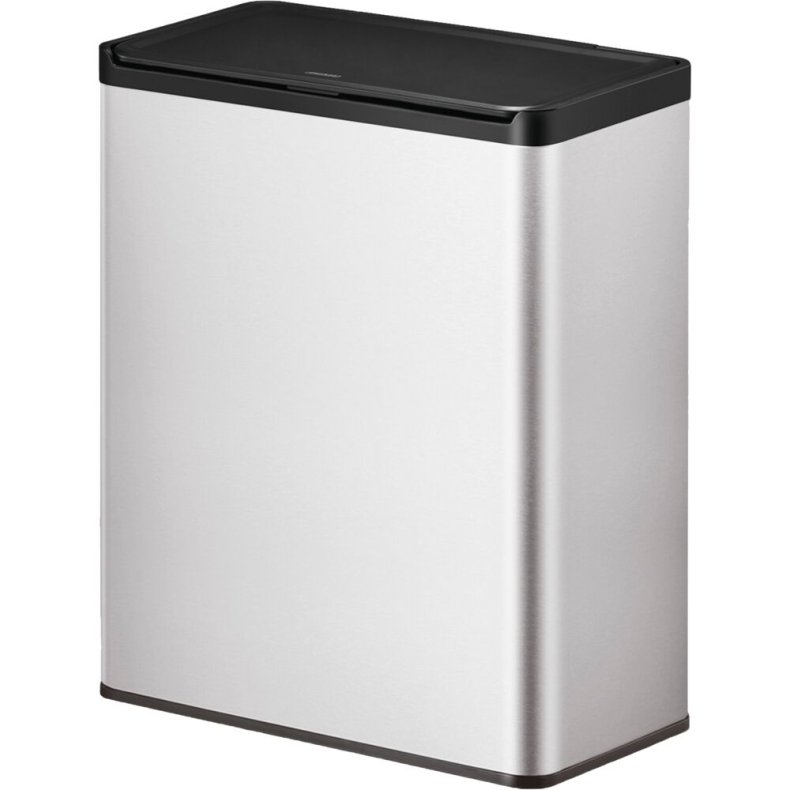 Affaldsspand, EKO Essential, st�l mat, rustfrit st�l, 2-rums, 2x20 l, med touch l�g, plast inderspande, fingeraftryksfri