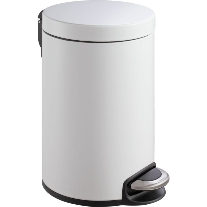 Pedalspand, EKO Serene, hvid, st�l, 12 l, med plast inderspand og soft close