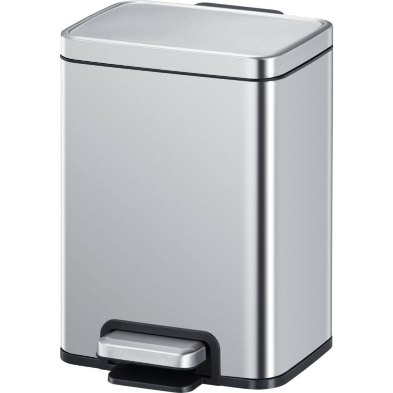 Pedalspand, EKO Madison, st�l mat, rustfrit st�l, 6 l, med plastik inderspand, og soft close l�g, fingeraftryksfri
