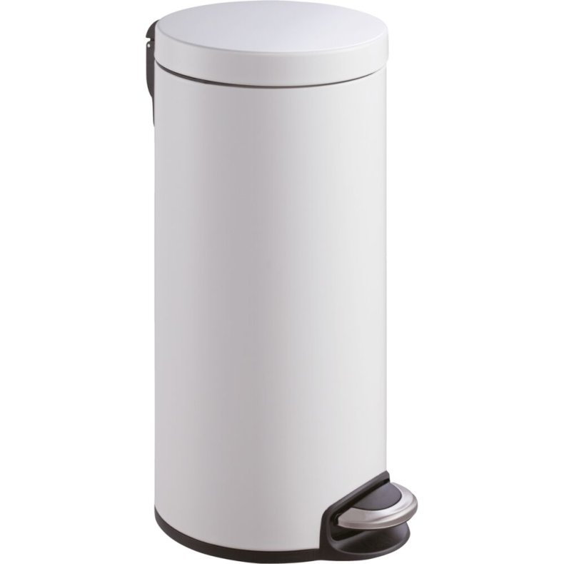 Pedalspand, EKO Serene, hvid, rustfrit st�l, 30 l, med plast inderspand og soft close