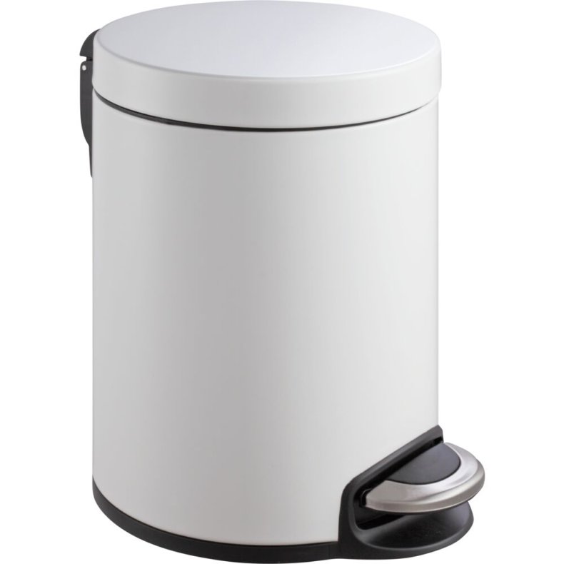 Pedalspand, EKO Serene, hvid, st�l, 5 l, med plast inderspand og soft close