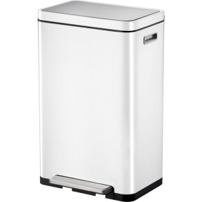 Pedalspand, EKO X-Cube, hvid, rustfrit st�l, 30 l, plast inderspande, t�tsluttende l�g, soft close, fingeraftryksfri