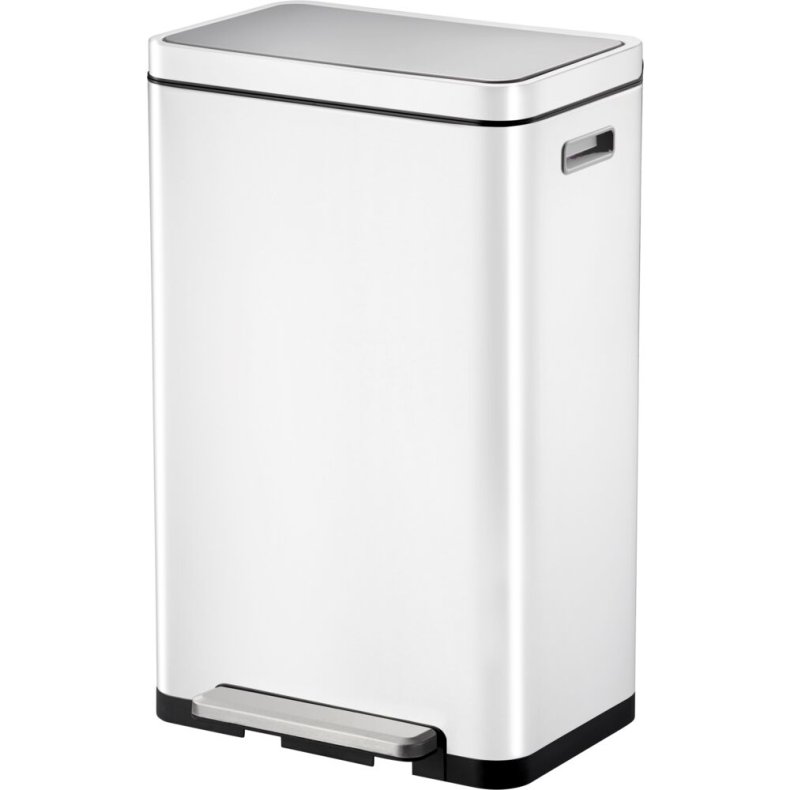 Pedalspand, EKO X-Cube, hvid, rustfrit st�l, 30 l, plast inderspande, t�tsluttende l�g, soft close, fingeraftryksfri