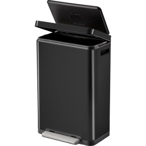 Pedalspand, EKO X-Cube, sort mat, rustfrit st�l, 30 l, plast inderspande, t�tsluttende l�g, soft close, fingeraftryksfri