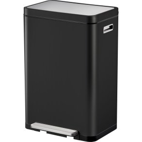 Pedalspand, EKO X-Cube, sort mat, rustfrit st�l, 45 l, plast inderspande, t�tsluttende l�g, soft close, fingeraftryksfri