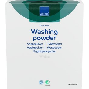 Vaskepulver, ABENA Puri-Line, hvidt, uden farve og parfume, 5 kg
