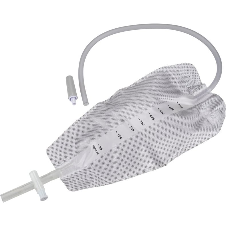 Urinpose, benpose, Taining, 50cm, 750 ml, etkammer, CV/NRV, NW bagside, justerbar slange, nattilkobling