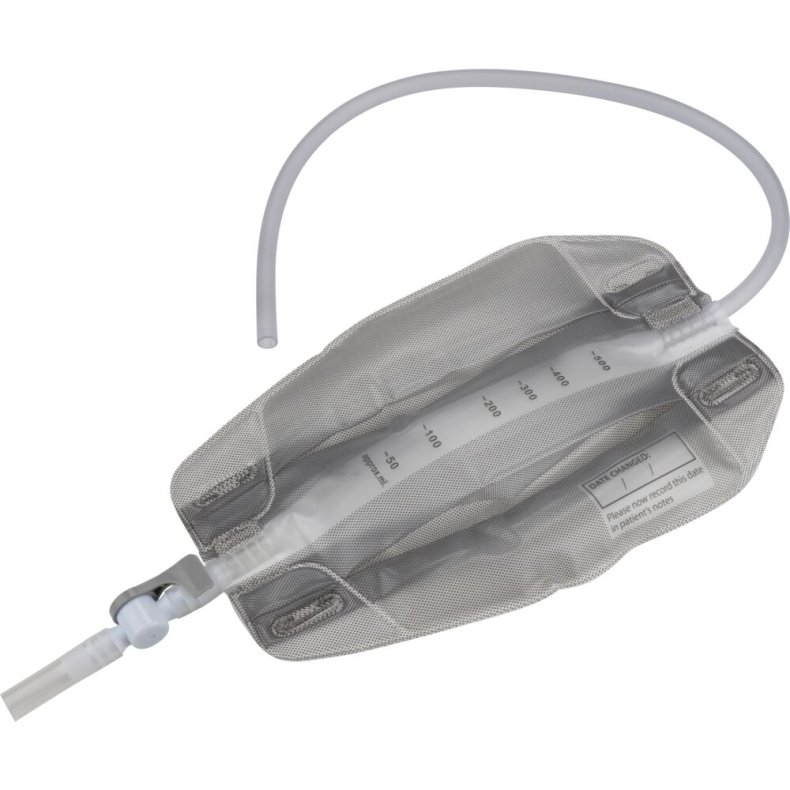 Urinpose, benpose, Taining, 50cm, 500 ml, flerkammer, DV/NRV, NW bagside, justerbar slange, nattilkobling