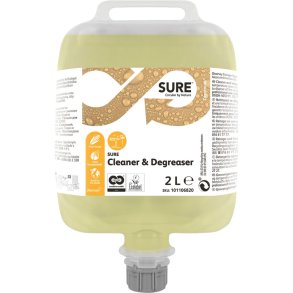 K�kkenaffedter, Diversey SURE Cleaner & Degreaser, 2 l, DvM/DQFM, uden farve og parfume