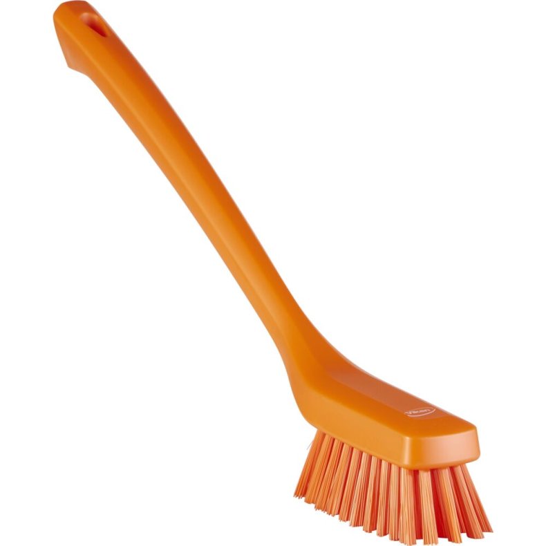 H�ndb�rste, Vikan, 42x4,6x11cm, orange, polyester/PP/rustfrit st�l, stiv *Denne vare tages ikke retur*