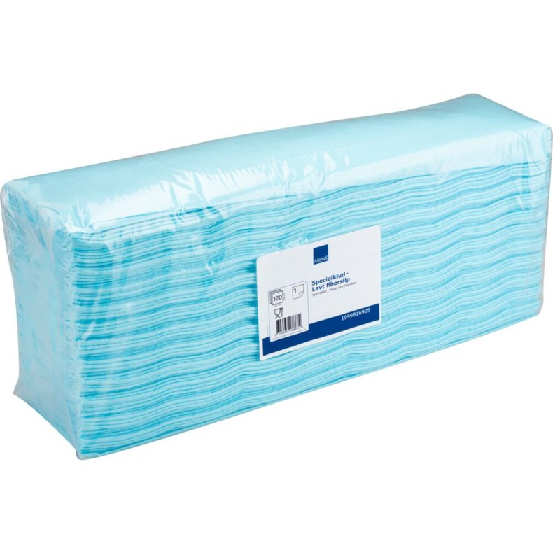 Industriaft�rring, ABENA, 1-lags, interfold, 42x38cm, turkis, tr�fiber/polyester