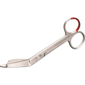 Saks, 14cm, rustfrit st�l, til bandage, r�d farvekodning, steril, engangs *Denne vare tages ikke retur*