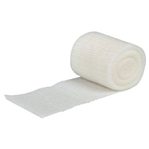 Fikseringsbind, Mollelast, 4m x 8cm, hvid, latexfri, usteril, engangs