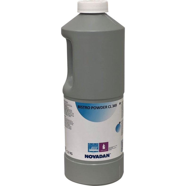 Maskinopvask, Novadan Bistro Powder CL 349, alusikker, med klor, 1,5 kg