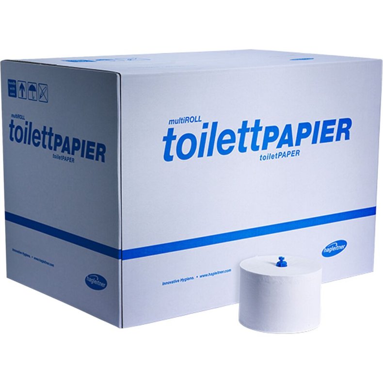 Toiletpapir, Hagleitner, 2-lags, 114m x 9,8cm, �13,9cm, hvid, nyfiber, system