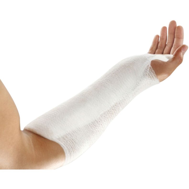 Fikseringsbind, Mollelast Haft, 4m x 8cm, hvid, selvh�ftende, latexfri, usteril, engangs