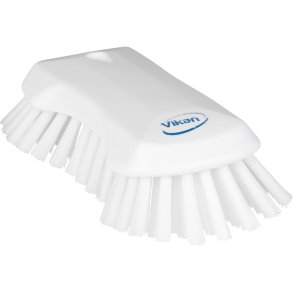 H�ndb�rste, Vikan, 23x11x6,8cm, hvid, polyester/PP/rustfrit st�l, stiv *Denne vare tages ikke retur*