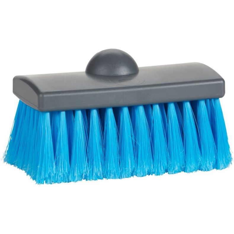 B�rste med vandgenneml�b, Vikan, bl�, PP, 15 cm, bl�d, spaltet