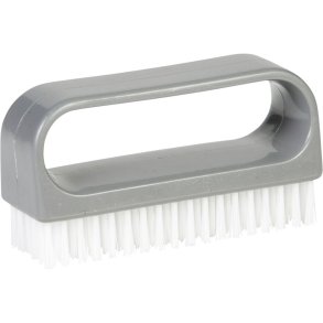 Negleb�rste, Vikan, 9x3,3x5cm, gr�, stive b�rsteh�r, 90% genanvendt plast
