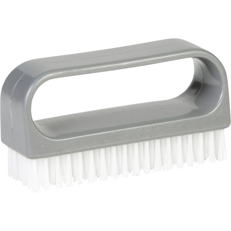 Negleb�rste, Vikan, 9x3,3x5cm, gr�, stive b�rsteh�r, 90% genanvendt plast