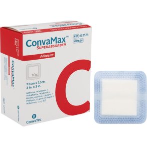 Superabsorberende bandage, ConvaMax, 7,5x7,5cm, med silikonekl�ber, latexfri, steril, engangs *Denne vare tages ikke retur*