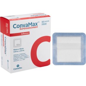Superabsorberende bandage, ConvaMax, 10x10cm, med silikonekl�ber, latexfri, steril, engangs *Denne vare tages ikke retur*