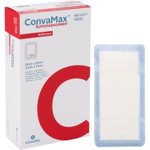 Superabsorberende bandage, ConvaMax, 10x20cm, med silikonekl�ber, latexfri, steril, engangs *Denne vare tages ikke retur*