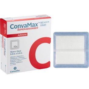 Superabsorberende bandage, ConvaMax, 15x15cm, med silikonekl�ber, latexfri, steril, engangs *Denne vare tages ikke retur*