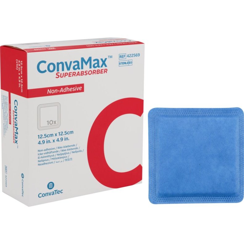 Superabsorberende bandage, ConvaMax, 12,5x12,5cm, uden kl�ber, latexfri, steril, engangs *Denne vare tages ikke retur*