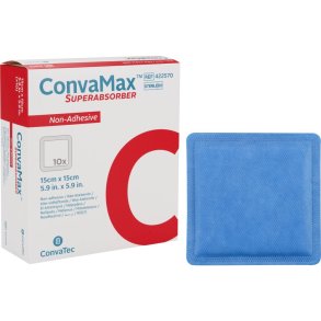 Superabsorberende bandage, ConvaMax, 15x15cm, uden kl�ber, latexfri, steril, engangs *Denne vare tages ikke retur*