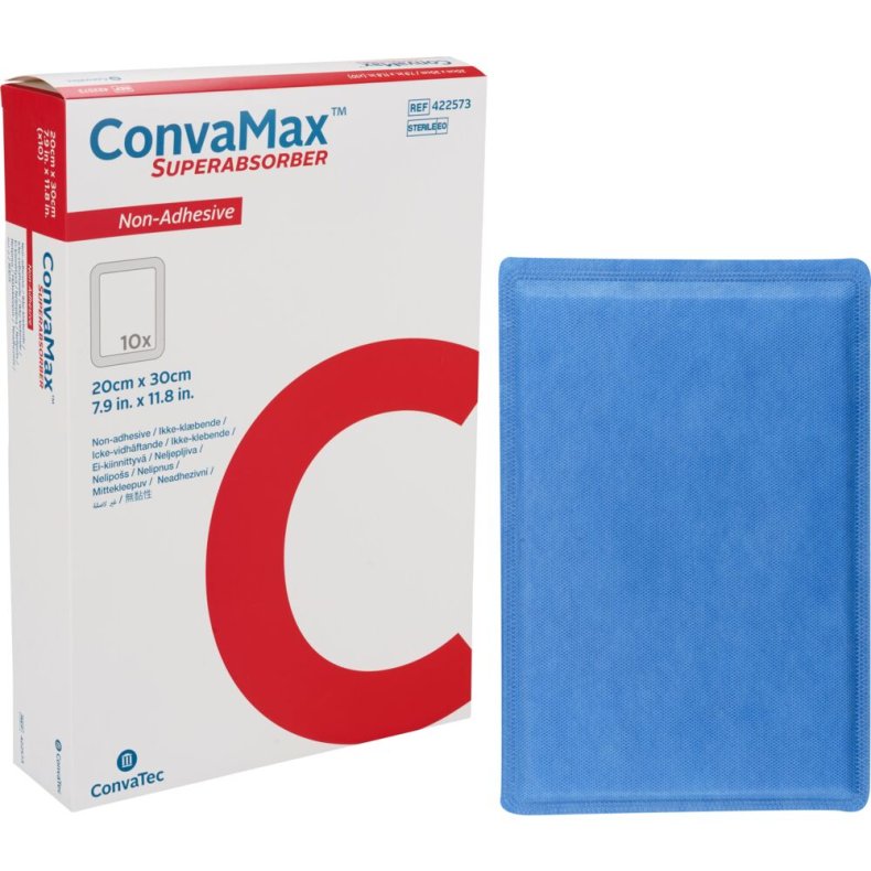 Superabsorberende bandage, ConvaMax, 20x30cm, uden kl�ber, latexfri, steril, engangs *Denne vare tages ikke retur*