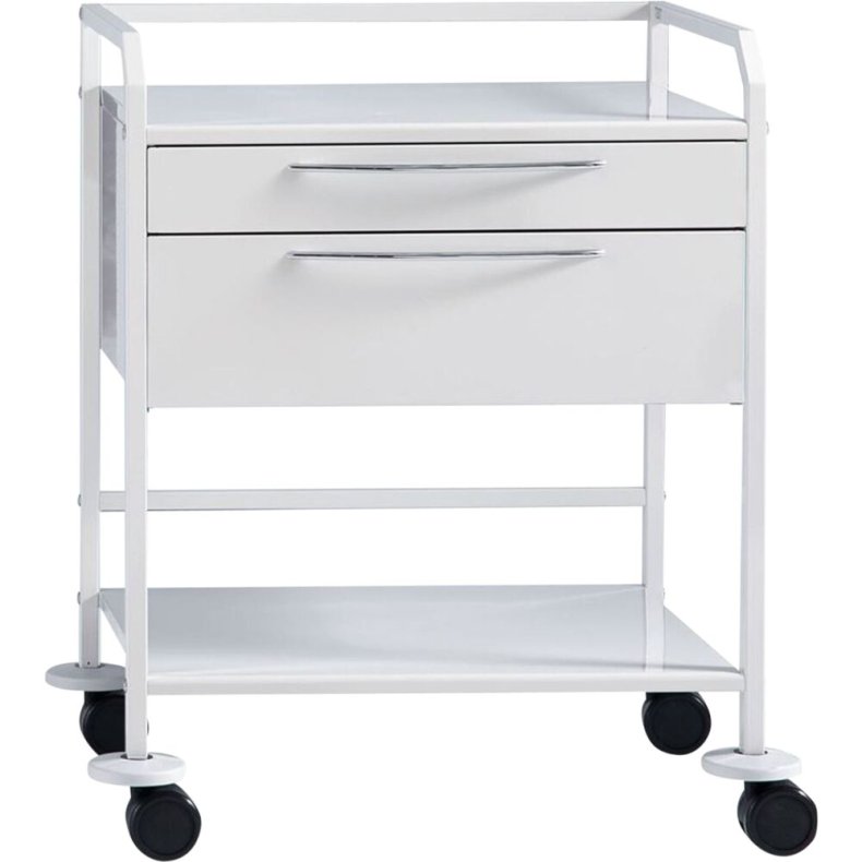 Rullebord, Simpex HYGIEN-O-STAR, S2A, 47,5x64x83cm, hvid, 64 cm bredde, 2 skuffer