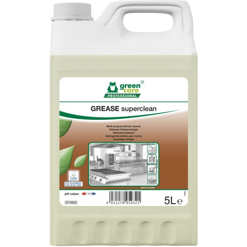 K�kkenaffedter, Green Care Professional GREASE Superclean, 5 l, uden farve, med parfume