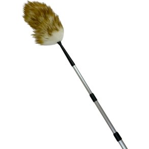 Afst�ver, brun, aluminium/uld, 100-250 cm, med langt skaft