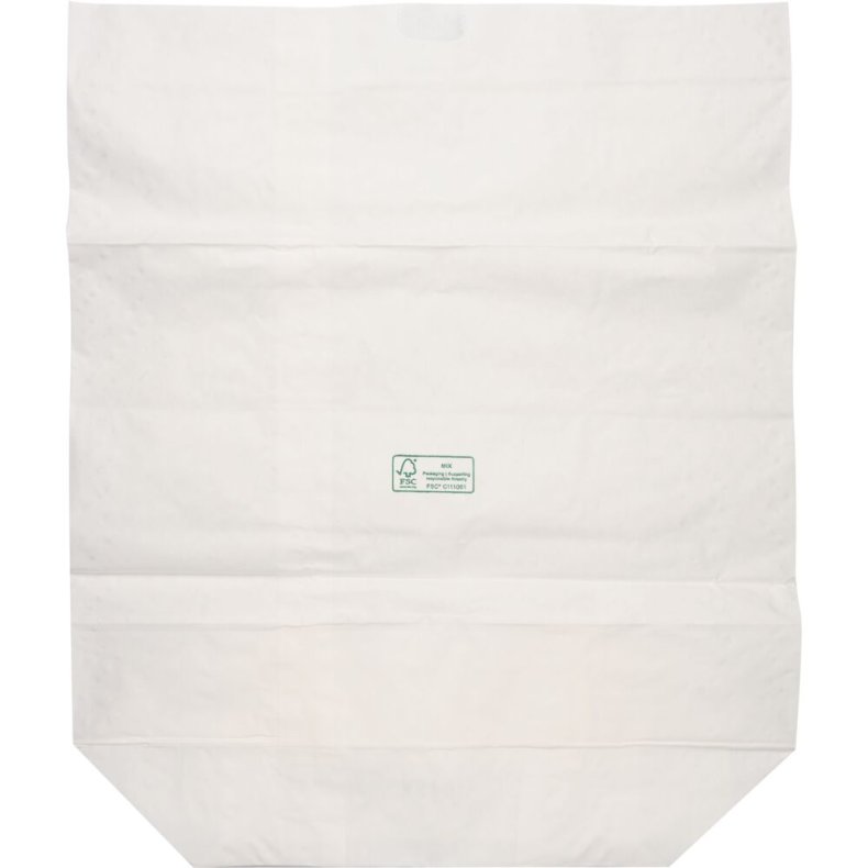 Papirs�k, 1-lags, 60 l, hvid, papir, 55x67cm, v�dst�rk