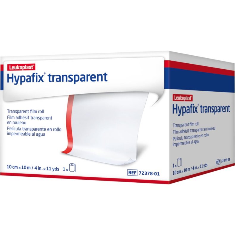 Filmforbinding, Hypafix Transparent, 10m x 10cm, latexfri, usteril *Denne vare tages ikke retur*