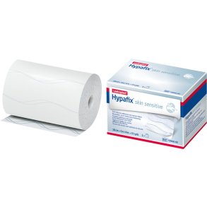 Fikseringstape, Hypafix Skin Sensitive, 5m x 10cm, hvid, med silikonekl�ber, latexfri, usteril *Denne vare tages ikke retur*