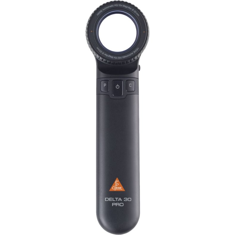 Dermatoskop, HEINE DELTA 30 PRO, sort, med USB-lader og etui
