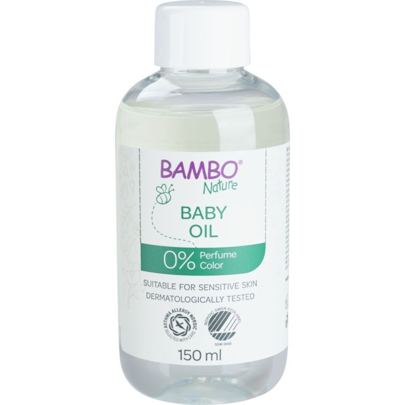 Babyolie, Bambo Nature, 150 ml, uden farve og parfume