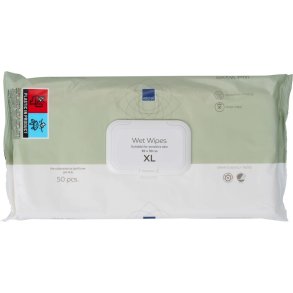 V�dserviet, ABENA, Z-fold, 30x30cm, hvid, Renrumsproduceret, 50stk, uden farve og parfume, med plastik l�g, engangs