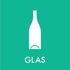 Piktogram, 18x18cm, lysegr�n, folie, til glas, selvkl�bende