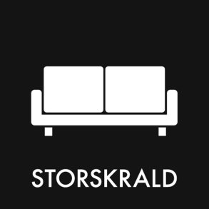 Piktogram, 18x18cm, sort, folie, til storskrald, selvkl�bende